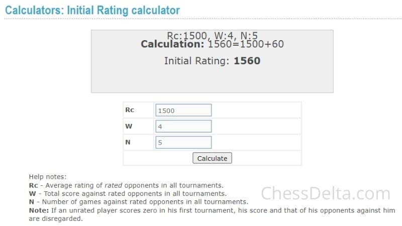 Initial FIDE Rating Calculator #shorts 